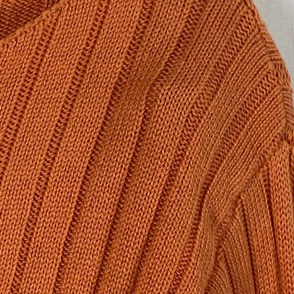 Hippie Rose Women’s Crop Sweater Orange Ribbed Sz L Open Neck Boho Long Sleeve - Picture 4 of 11